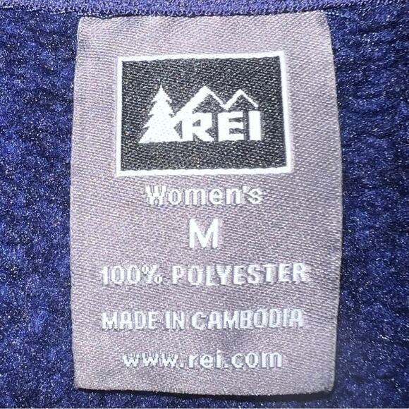 REI Aldervale Full Zip Sweater Fleece Mock Neck Hiking Jacket Blue M - Picture 5 of 12